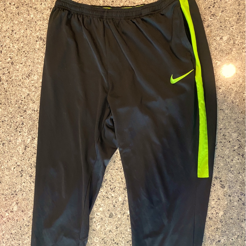 Nike Running pants black with neon green detail